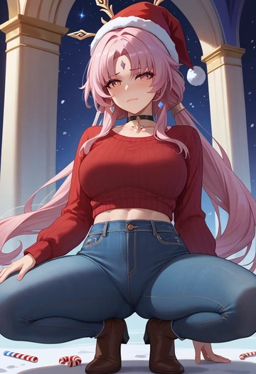 star rail,fu xuan,Christmas  - AI generated anime art